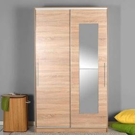 Adore Mobilya Elit Plus 120x207x52 cm Sonoma Aynalı Sürgülü Gardırop