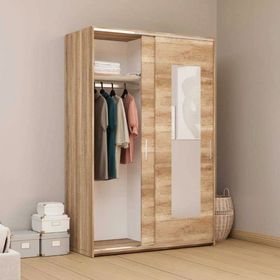 Adore Mobilya Elit Plus Aynalı Sürgülü Açık Ceviz Gardırop