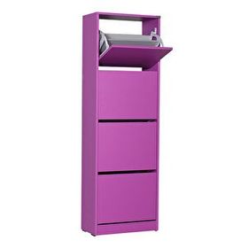 Adore Mobilya Flat Duo 4 Katlı Mor Ayakkabılık Dolabı