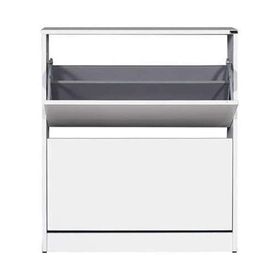 Adore Mobilya Flat Duo Beyaz 2 Katlı Ayakkabılık Dolabı