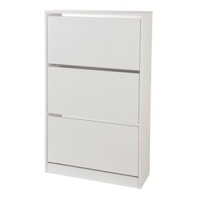 Adore Mobilya Flat Duo Beyaz 3 Katlı Geniş Ayakkabılık