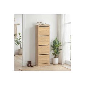 Adore Mobilya Flat Duo Florida Meşe 51x157x26 cm 4 Katlı Ayakkabılık