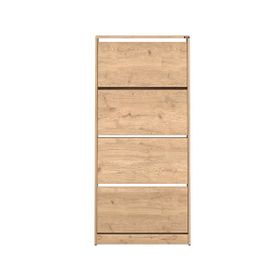 Adore Mobilya Flat Duo Florida Meşe 73x157x26 cm 4 Katlı Geniş Ayakkabılık