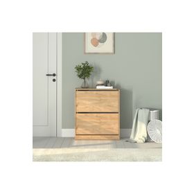 Adore Mobilya Flat Duo Florida Meşe 73x84x26 cm 2 Katlı Geniş Ayakkabılık