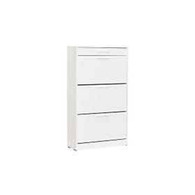 Adore Mobilya Flat Duo Mat Lake Beyaz 75x128x29 cm 3 Katlı Çekmeceli Ayakkabılık