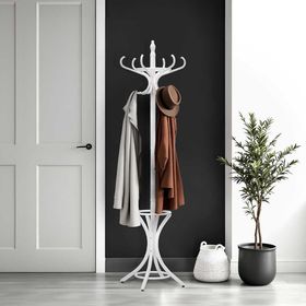 Adore Mobilya Handy Mate Dorya Beyaz 51x185x51 cm 12'li Ahşap Askılık