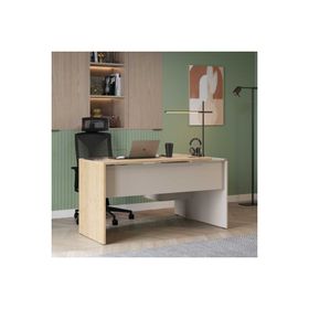 Adore Mobilya Madrid Florida Meşe Vizon 140x75x107 cm 3 Çekmeceli L Çalışma Masası