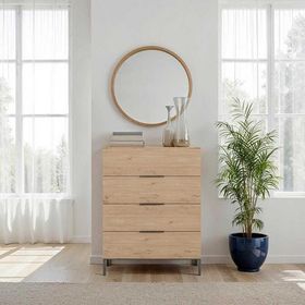 Adore Mobilya Oryana Florida Meşe 80x104x44 cm 4 Çekmeceli Şifonyer