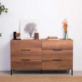 Adore Mobilya Oryana Koyu Ceviz 140x81x44 cm 6 Çekmeceli Şifonyer