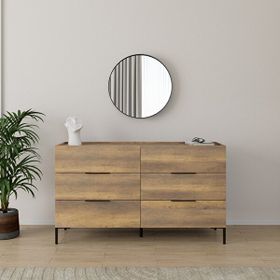 Adore Mobilya Oryana Koyu Ceviz 140x81x44 cm 6 Çekmeceli Şifonyer