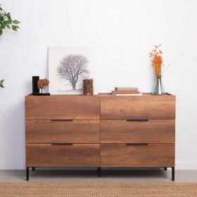 Adore Mobilya Oryana Koyu Ceviz 140x81x44 cm 6 Çekmeceli Şifonyer