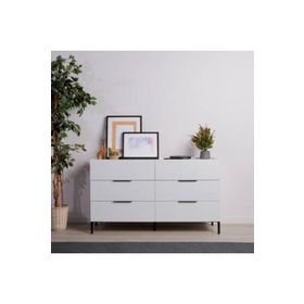 Adore Mobilya Oryana Mat Lake Beyaz 140x81x44 cm 6 Çekmeceli Şifonyer