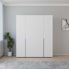 Adore Mobilya Oryana Mat Lake Beyaz 180x210x62 cm 4 Kapaklı Gardrop