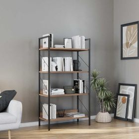 Adore Mobilya Profile Koyu Ceviz 73x136x35 cm 4 Raflı Kitaplık