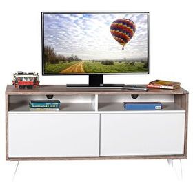 Adore Mobilya Retro Slide Latte Soft Beyaz TV Sehpası