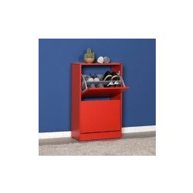 Adore Mobilya SHC-520-KS-1 Kırmızı Flat Duo 2 Katlı Geniş Ayakkabılık