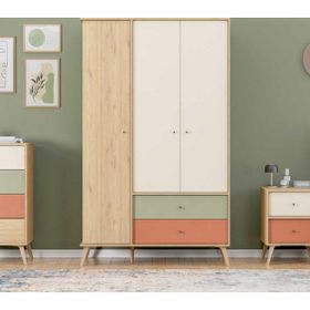 Adore Mobilya Terra Florida Meşe 121x200x54 cm Genç Odası 3 Kapılı 2 Çekmeceli Gardrop
