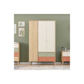 Adore Mobilya Terra Florida Meşe 121x200x54 cm Genç Odası 3 Kapılı 2 Çekmeceli Gardrop