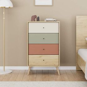 Adore Mobilya Tiffany Florida Meşe 60x99x44 cm 4 Çekmeceli Şifonyer