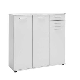 Adore Mobilya Trendline 108x108x35 cm Mat Beyaz 3 Kapaklı 2 Çekmeceli Çok Amaçlı Dolap