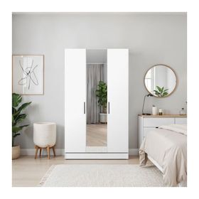 Adore Mobilya Trendline 3 Kapaklı Aynalı Beyaz Gardırop