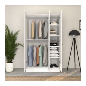 Adore Mobilya Trendline 3 Kapaklı Aynalı Beyaz Gardırop