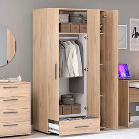 Adore Mobilya Trendline 3 Kapaklı Tek Çekmeceli Florida Meşe Gardırop