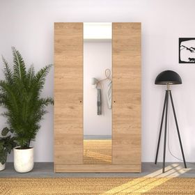 Adore Mobilya Trendline Florida Meşe 120x207x53 cm 3 Kapaklı Aynalı Gardrop