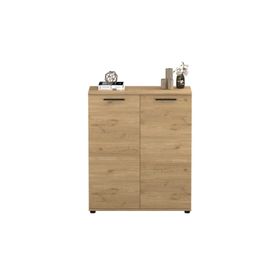Adore Mobilya Trendline Florida Meşe 91x108x35 cm Çok Amaçlı 2 Kapaklı 5 Raflı Dolap