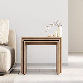Adore Mobilya Triple Florida Meşe 55x47x40 cm Zigon Sehpa