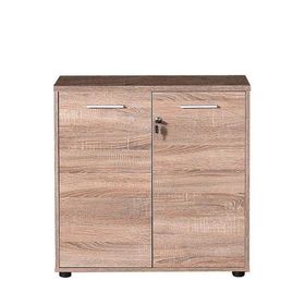 Adore Newyork Kahve 76x75x34 cm 2 Raflı Kilitli Kapaklı Kitaplık
