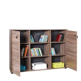 Adore Nkt-563-Ll-2 Newyork Latte Geniş 3 Katlı 2 Kilitli Kapaklı Kitaplık
