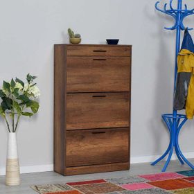 Adore Oslo Ceviz Flat Düşer Kapaklı Çekmeceli Ayakkabılık