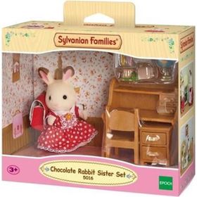 Adore Oyuncak ESE5679 Sylvanian Families Kar Tavşan Kız ve Çalışma Masası