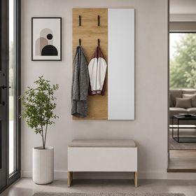 Adore Porto 4 Askılı Panosu Florida Meşe Aynalı Vestiyer