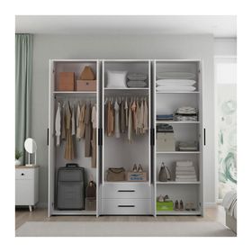 Adore White 6 Kapı 2 Çekmece Beyaz Gardırop