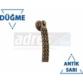 Adresline 4'lü Düğme Sallama Antik Sarı Hasır Kulp