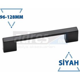Adresline 4'lü Siyah 96-128 mm Sima Kulp