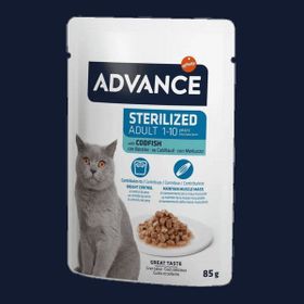 Advance Cat Sterilized Codfish Pouch 85 gr Yaş Mama