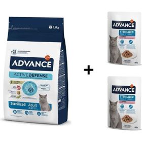 Advance Hairball Hindili Kısırlaştırılmış 1.5 kg Kedi Mama+ Advance Hindili Kısır Kedi 2x85 gr Yaş Mama