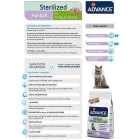 Advance Hairball Sterilised Hindi Etli Yetişkin 3 kg Kuru Kedi Maması