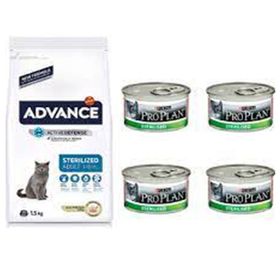 Advance Sterilised 1.5 kg Hindili Kısırlaştırılmış Kedi Maması + Pro Plan 4 Adet Sterilised Konserve Yaş Mama