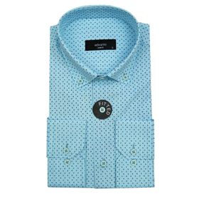 Advante BGL-ST00161 Lacivert Slim Fit Puantiyeli Erkek Gömlek