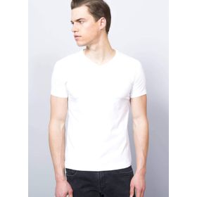 Adze ADZ9280 Beyaz Bisisklet Yaka Erkek T-Shirt