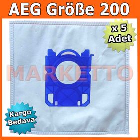 AEG Größe 200 Toz Torbası 5 Adet Bez Kumaş + Hediyeli