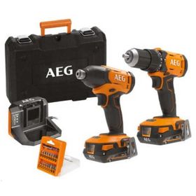 AEG JP1812-202C 18 V Somun Sıkma Vidalama Combo Set
