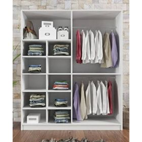 Aeka AE-1059 Milano Beyaz 4 Kapaklı 11 Raflı 2 Askılıklı Gardırop