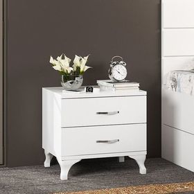 Aeka AE-2022 Beyaz 2 Çekmeceli London Komodin