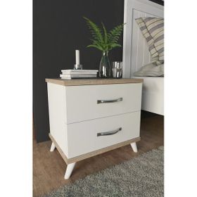 Aeka AE-2029 49 cm İnci Beyaz 2 Çekmeceli Komidin