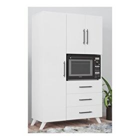 Aeka AE-2074 Beyaz Çok Amaçlı 3 Kapaklı, 3 Çekmeceli Mutfak Dolabı